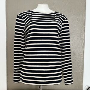 Armor Lux Fairtrade Cotton Breton Stripe Long Sleeve Top XS Navy/White